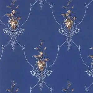 Vliestapete Classic Medaillon mit Renaissance Motiv in royalem Blau
