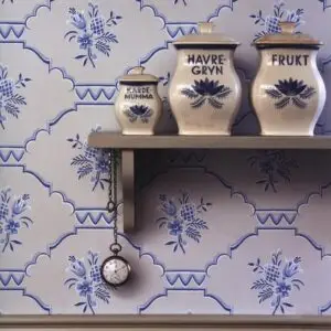 Historische Tapete Kitchen Medaillon Raumbild