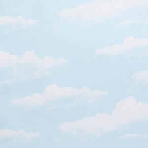 Verträumte Tapete mit Wolkenmotiv Tuulia. Weiße Wolken auf zartblauem Grundton